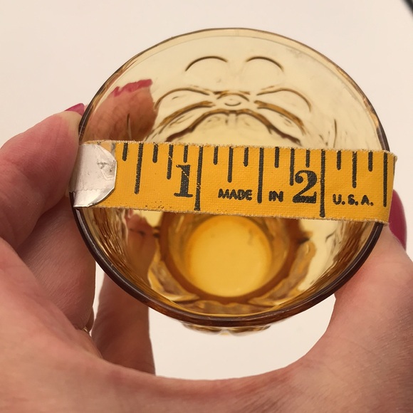 VTG Libbey Amber Daisy Country Garden 4" Juice Glasses Set of 6 - Picture 8 of 8